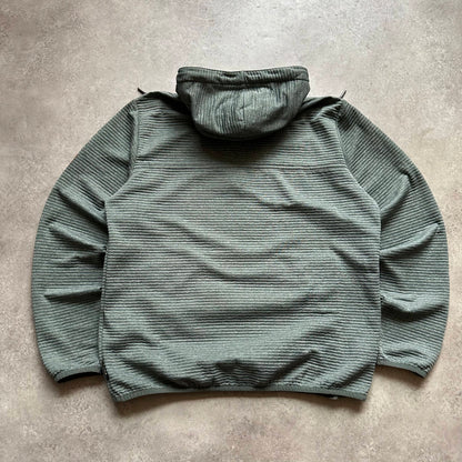 Jack Wolfskin Green Textured 1/4 Zip Hoodie L