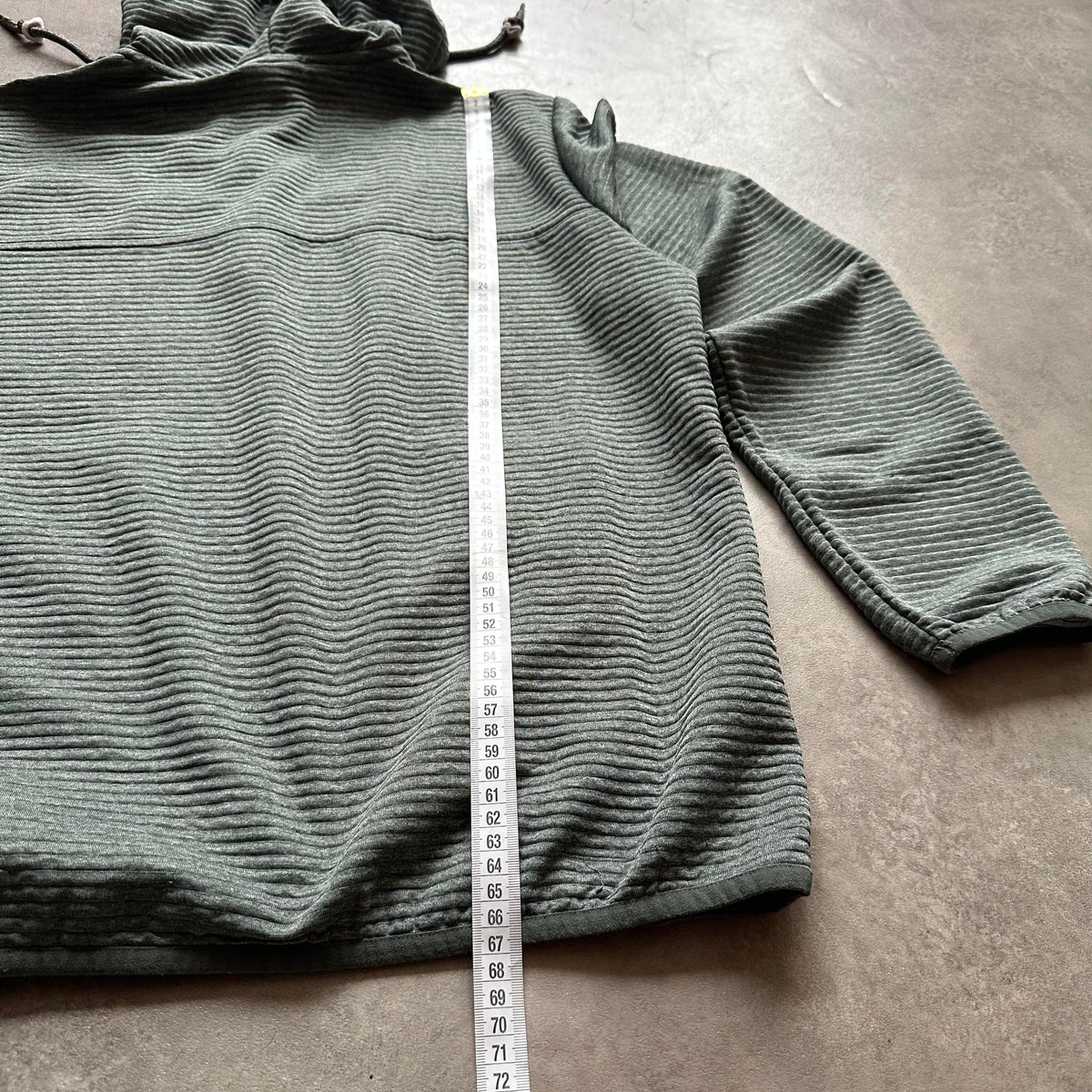 Jack Wolfskin Green Textured 1/4 Zip Hoodie L