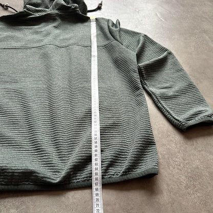 Jack Wolfskin Green Textured 1/4 Zip Hoodie L