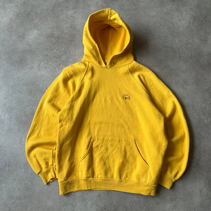 Fruit of the Loom Yellow Vintage Hoodie L