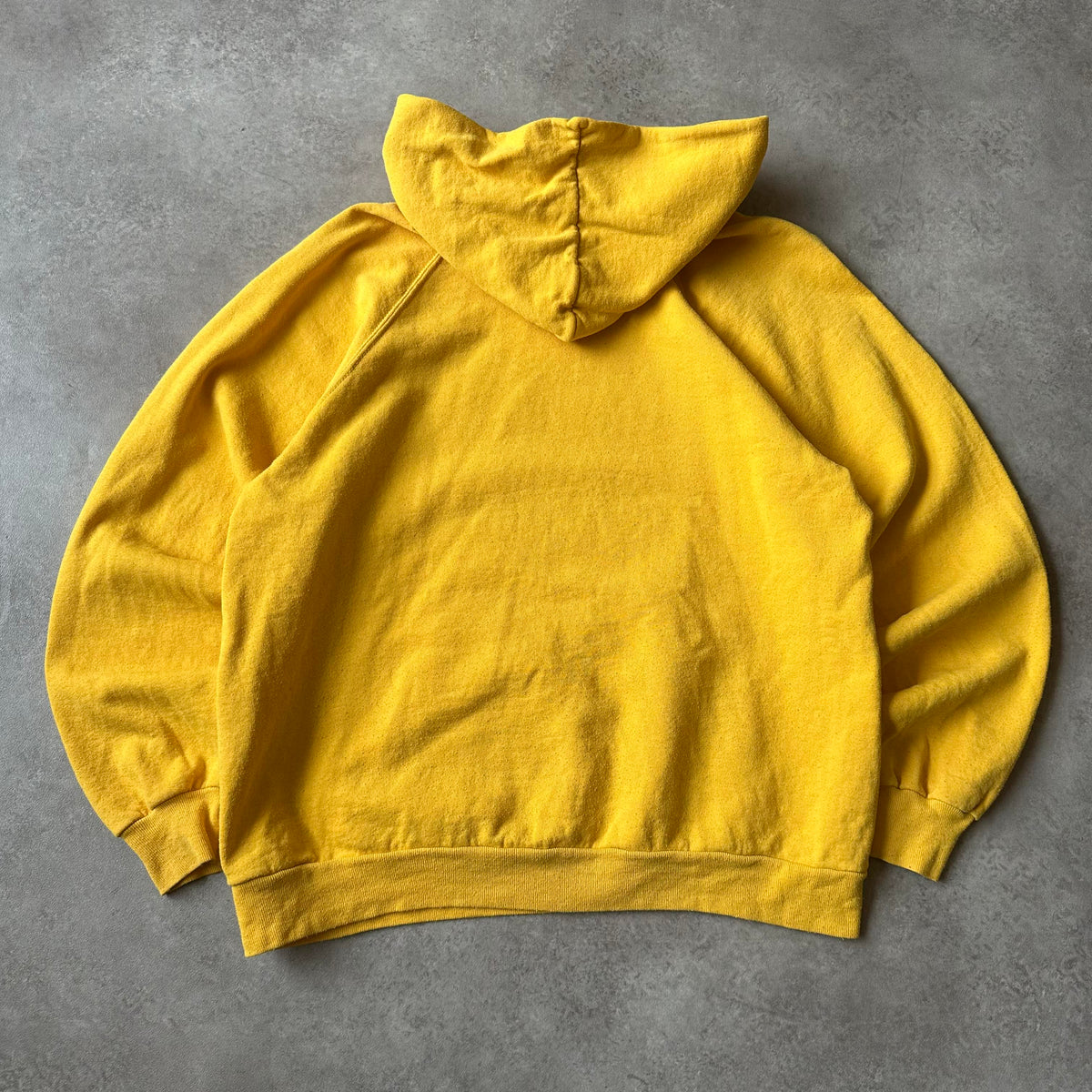 Fruit of the Loom Yellow Vintage Hoodie L