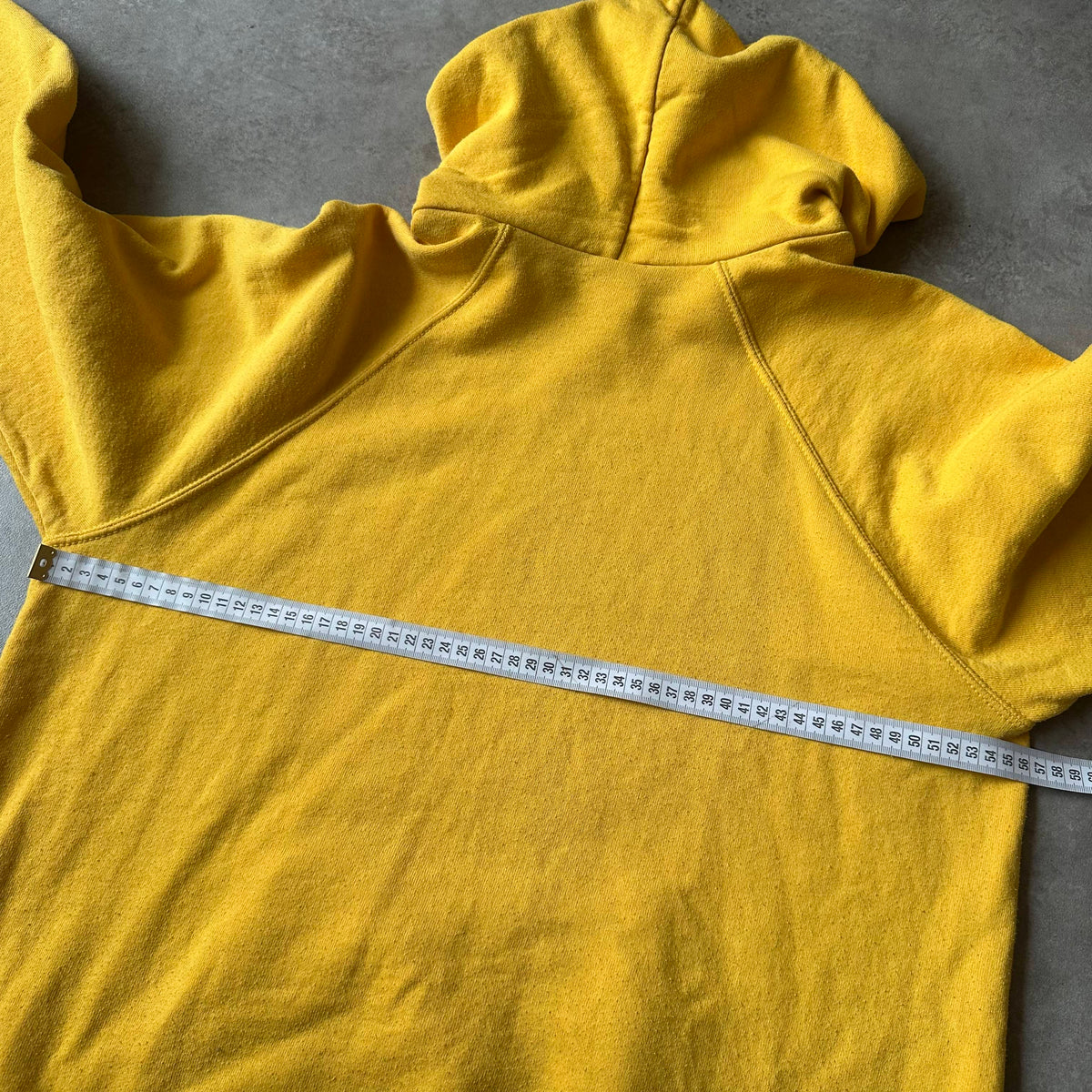 Fruit of the Loom Yellow Vintage Hoodie L