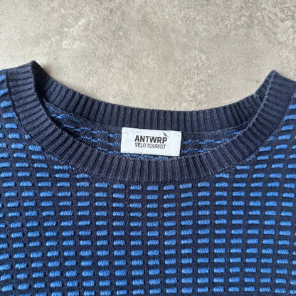 Antwrp Blue Pattern Knit Sweater S