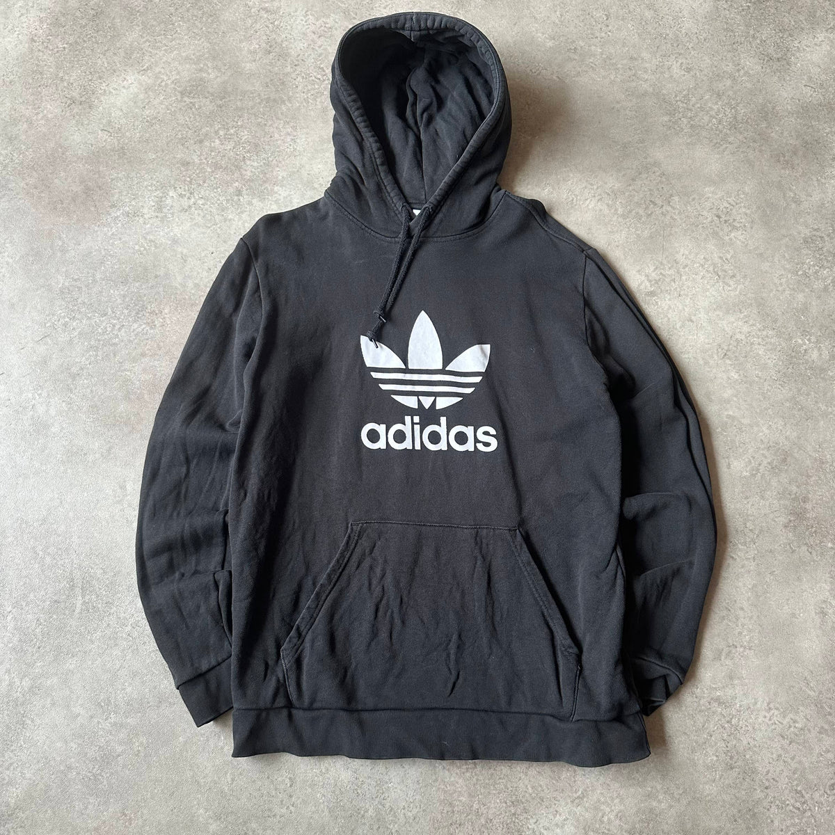Adidas Black Trefoil Logo Hoodie M