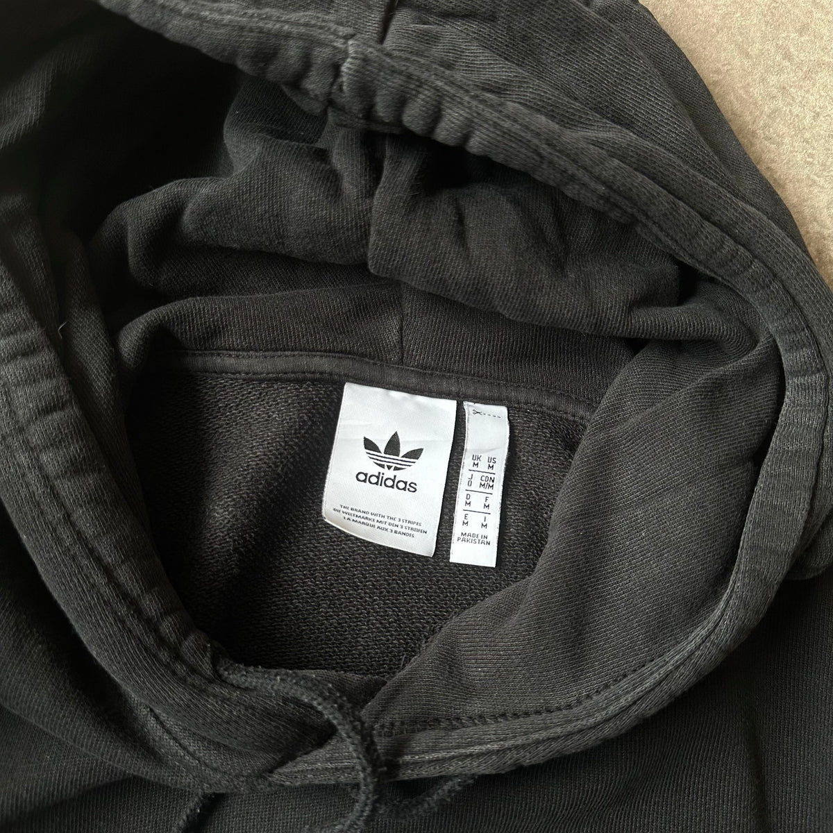 Adidas Black Trefoil Logo Hoodie M