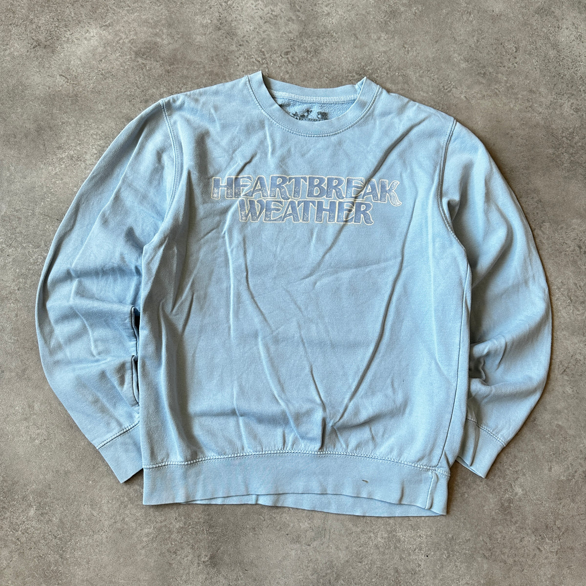 Heartbreak Weather Light Blue Graphic Crewneck S
