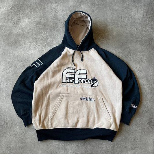 FastForce Beige & Black Colorblock Hoodie M