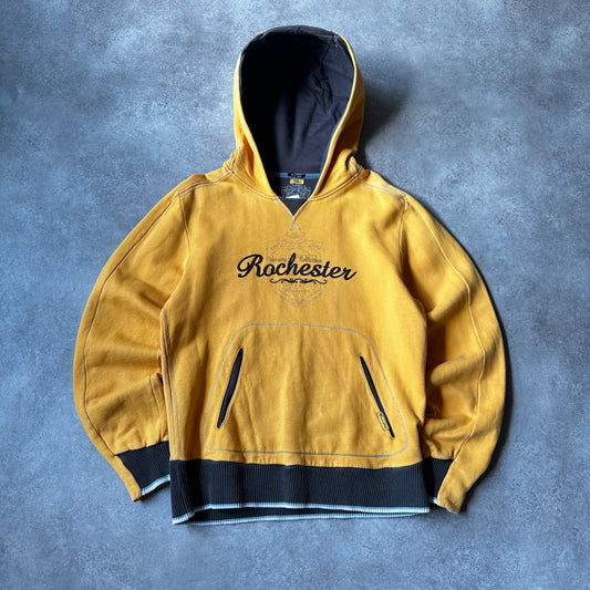 Champion Yellow & Black Rochester Script Hoodie L