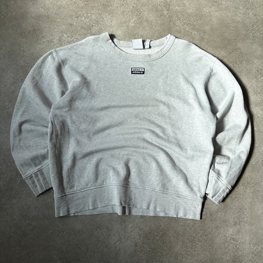 Adidas Grey Center Trefoil Patch Crewneck M