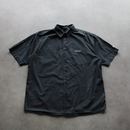 Element Black Short Sleeve Button-Up Shirt with Chest Pocket (Man-XL)