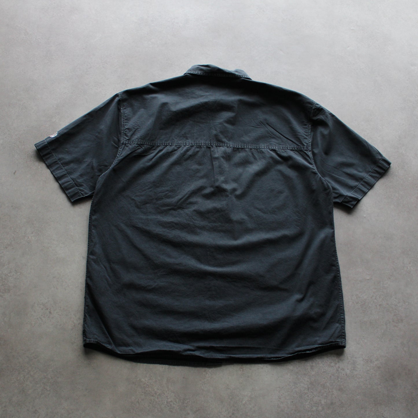 Element Black Short Sleeve Button-Up Shirt with Chest Pocket (Man-XL)