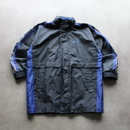 Nike Premier Vintage Black & Blue Windbreaker Jacket with Logo Detailing (Man-XL)