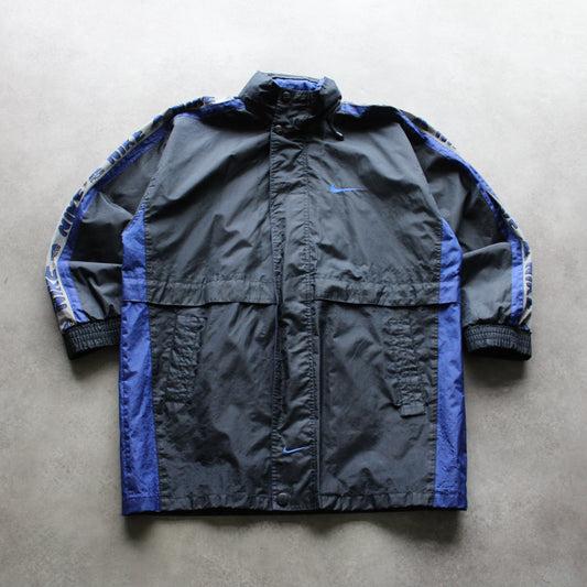 Nike Premier Vintage Black & Blue Windbreaker Jacket with Logo Detailing (Man-XL)