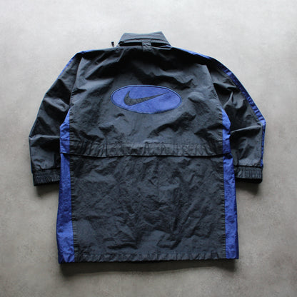 Nike Premier Vintage Black & Blue Windbreaker Jacket with Logo Detailing (Man-XL)