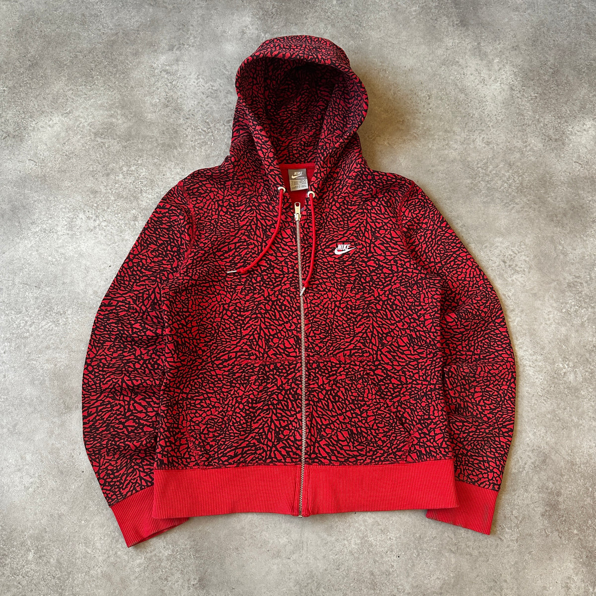 Nike Red Elephant Print Zip Hoodie 168cm