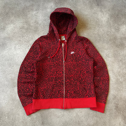 Nike Red Elephant Print Zip Hoodie 168cm