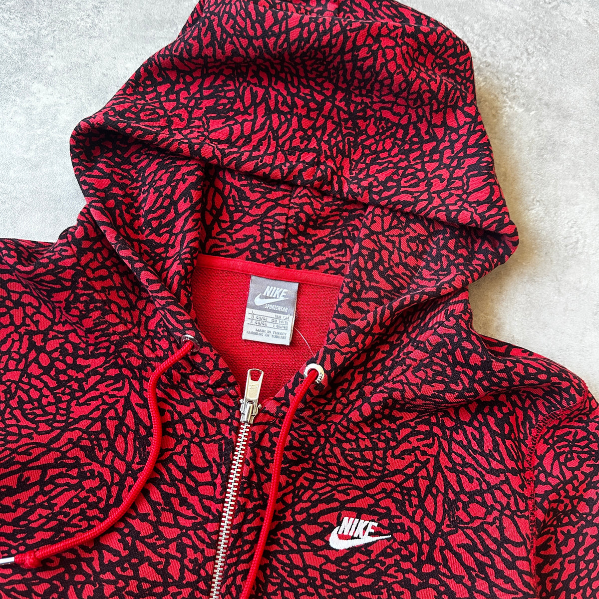 Nike Red Elephant Print Zip Hoodie 168cm