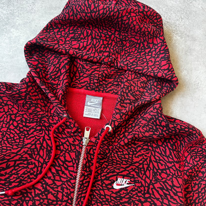 Nike Red Elephant Print Zip Hoodie 168cm