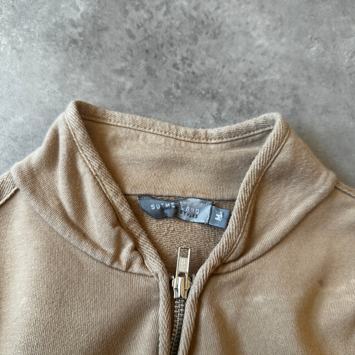 Sutherland Beige Zip Sweatshirt Jacket M
