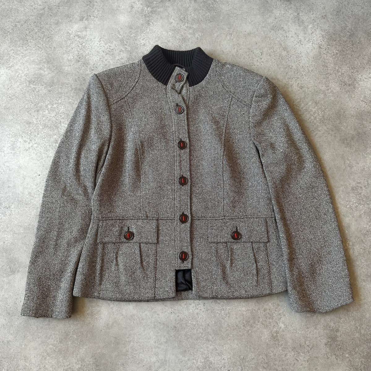 Hammer Grey Herringbone Knit Jacket S