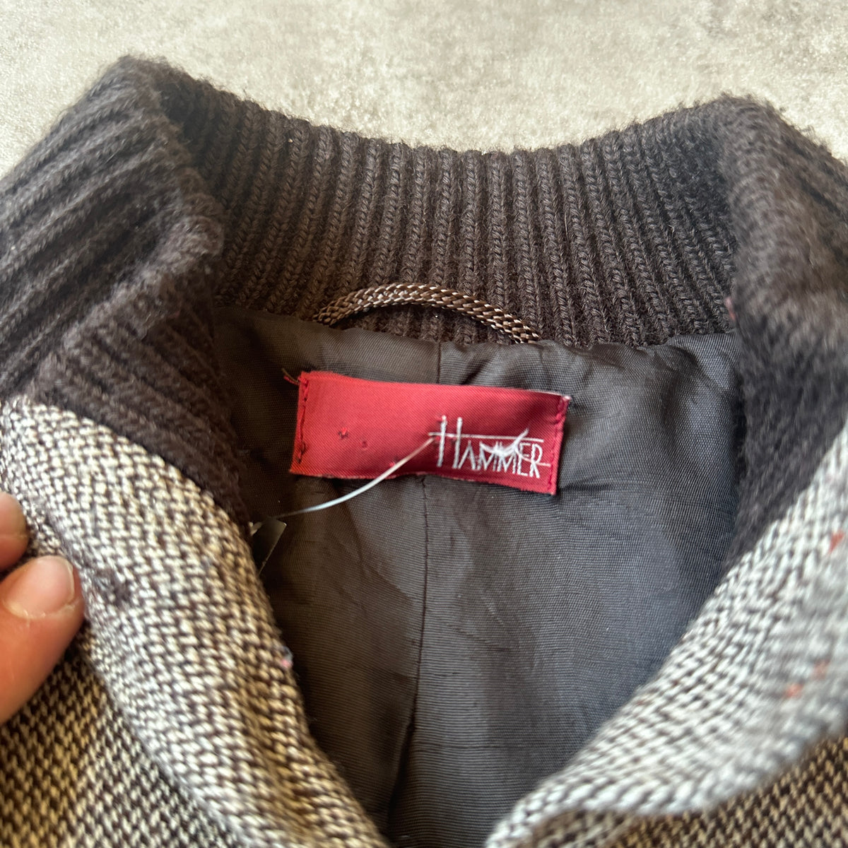 Hammer Grey Herringbone Knit Jacket S