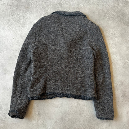 Vintage Grey Bouclé Button Jacket S
