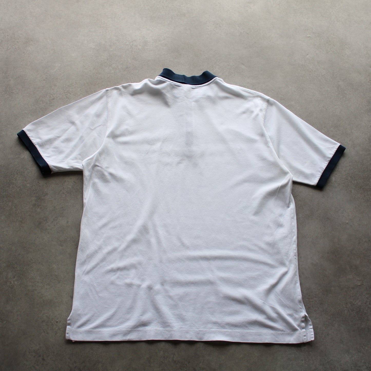 Paul & Shark Vintage Polo Shirt – White with Navy Collar and Zip Detail (Man-XL)