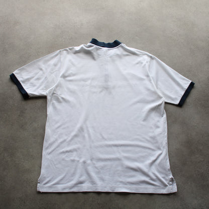 Paul & Shark Vintage Polo Shirt – White with Navy Collar and Zip Detail (Man-XL)