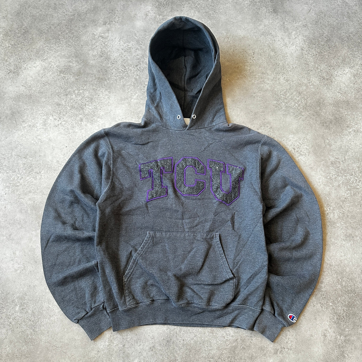 Champion Grey TCU Applique Hoodie S