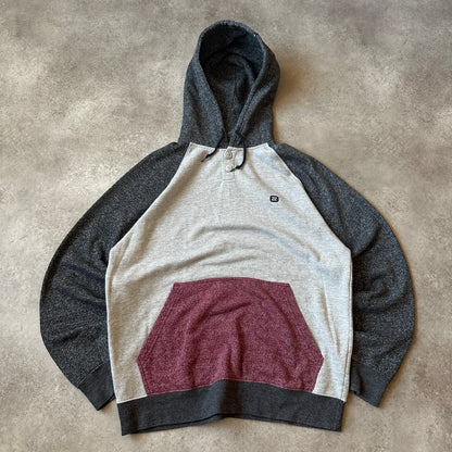 Billabong Grey & Maroon Colorblock Hoodie XL