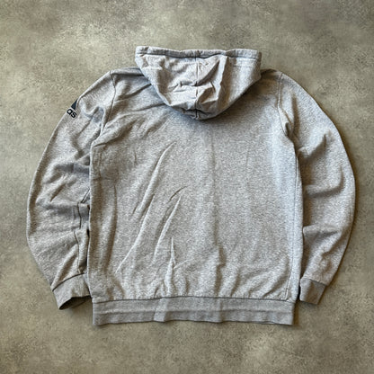 Adidas Grey Full-Zip Sleeve Logo Hoodie L