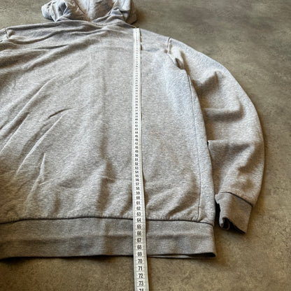 Adidas Grey Full-Zip Sleeve Logo Hoodie L