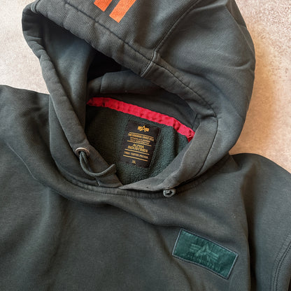 Alpha Industries Dark Green Patch Logo Hoodie XL