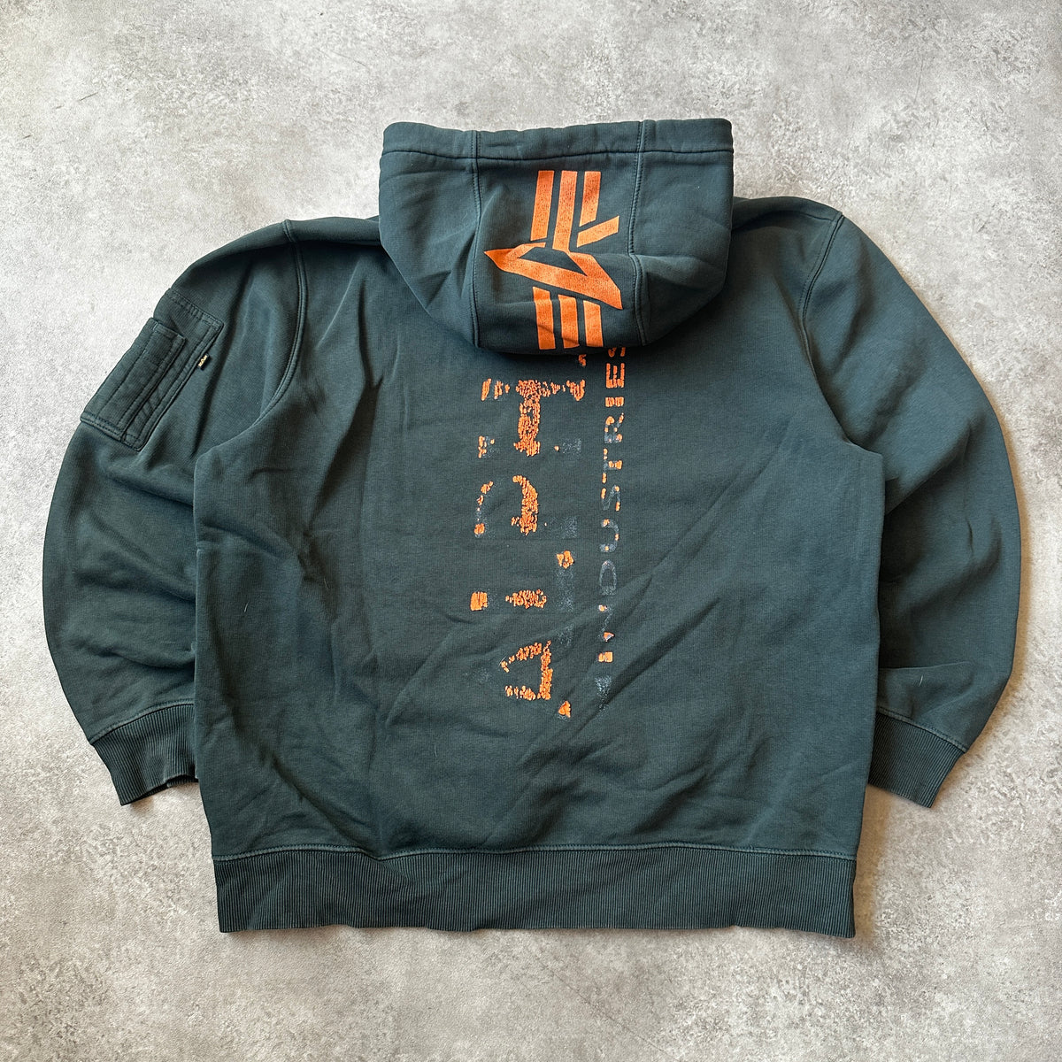 Alpha Industries Dark Green Patch Logo Hoodie XL