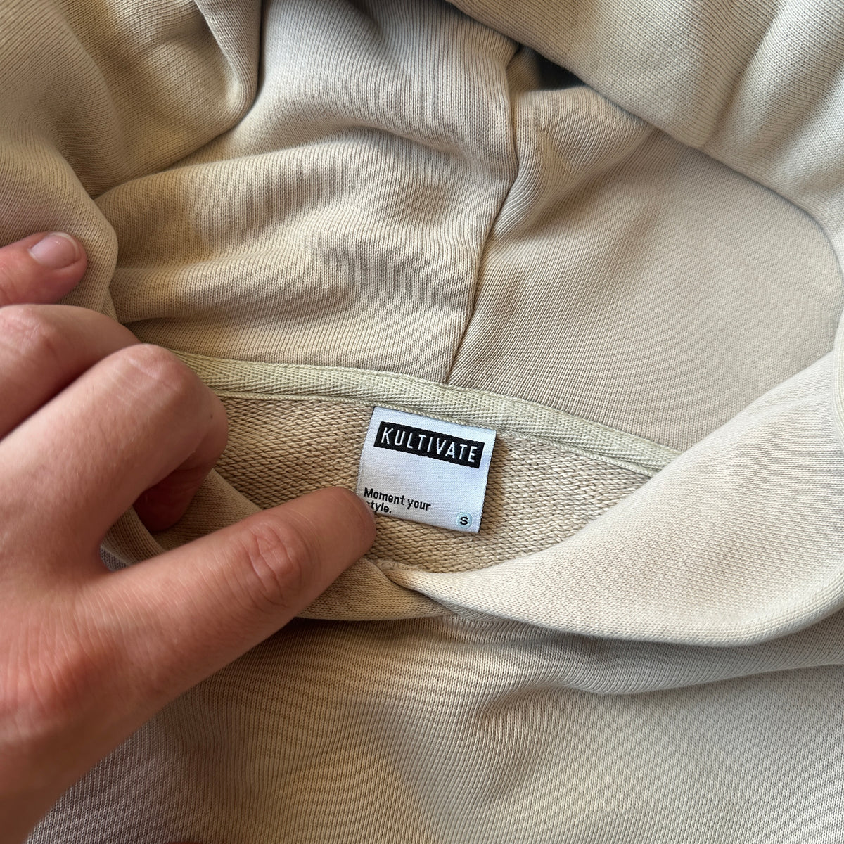 Kultivate Beige K Logo Hoodie S