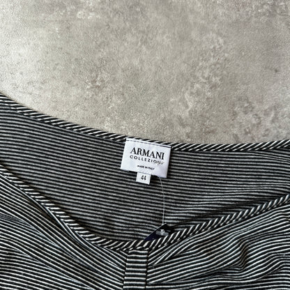 Armani Striped Cinch Front Long Sleeve Top XL