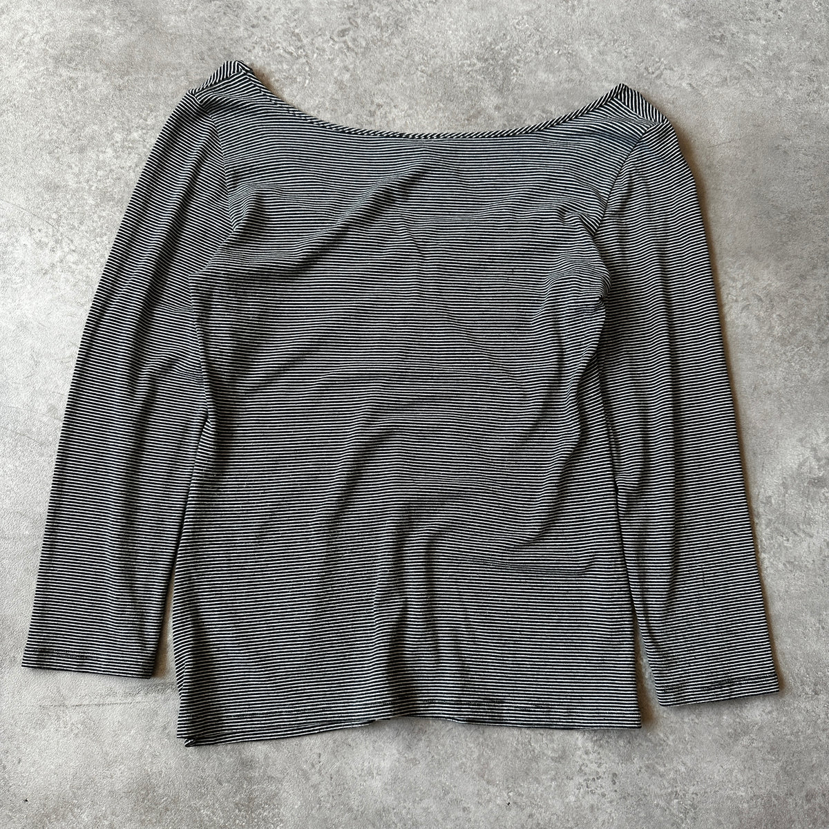 Armani Striped Cinch Front Long Sleeve Top XL