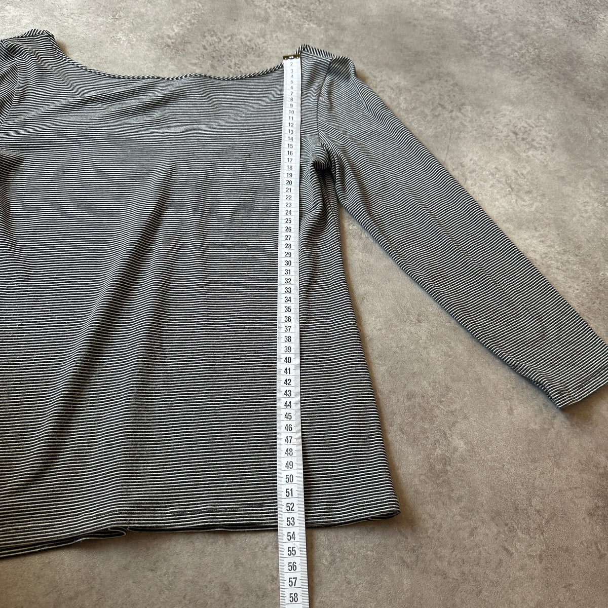 Armani Striped Cinch Front Long Sleeve Top XL