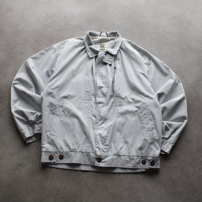 Vintage 70's H&M Jacket – Light Grey, Button Hem Detail (Man-M)