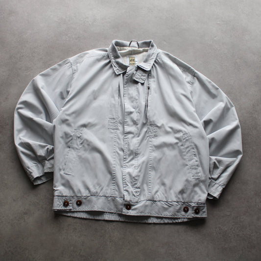 Vintage 70's H&M Jacket – Light Grey, Button Hem Detail (Man-M)