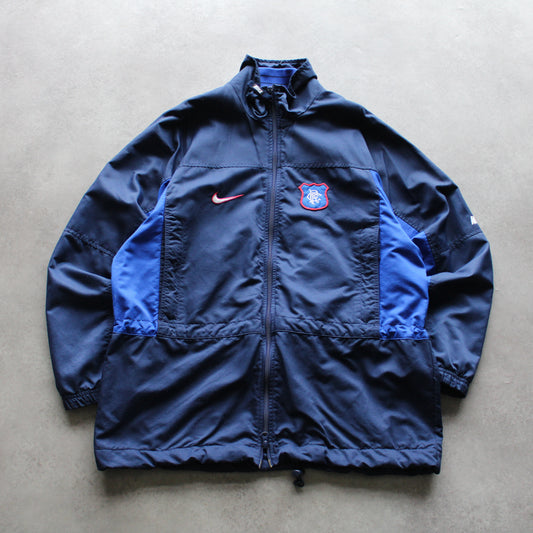Nike 90's Track Jacket – Navy Blue, Embroidered Logo (Man-S)