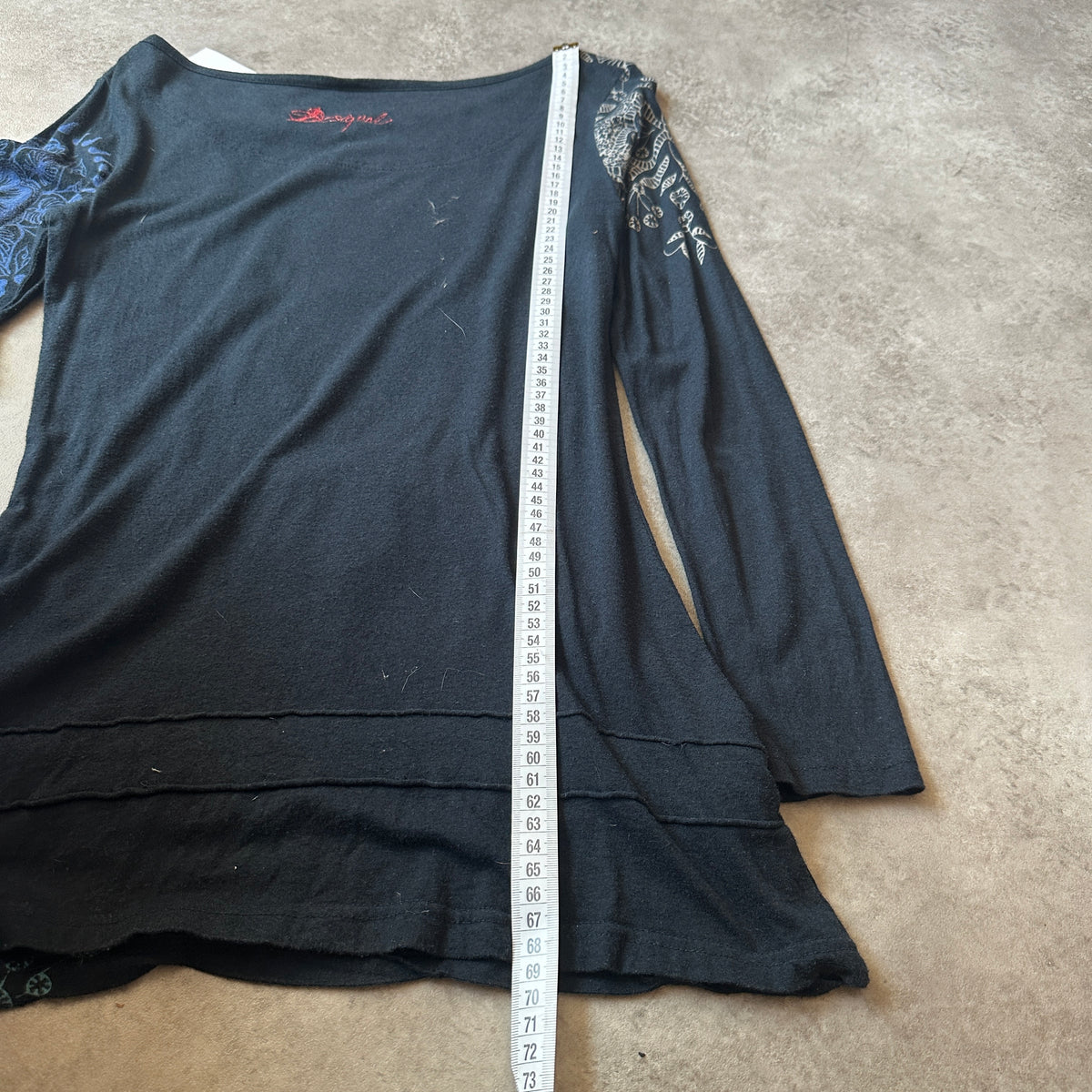 Desigual Black Mandala & Sequin Printed Long Sleeve S