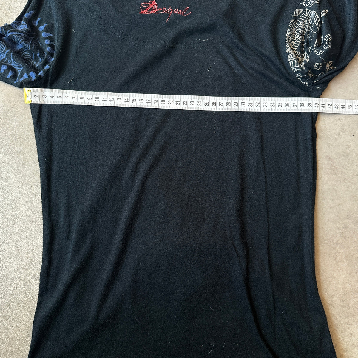 Desigual Black Mandala & Sequin Printed Long Sleeve S