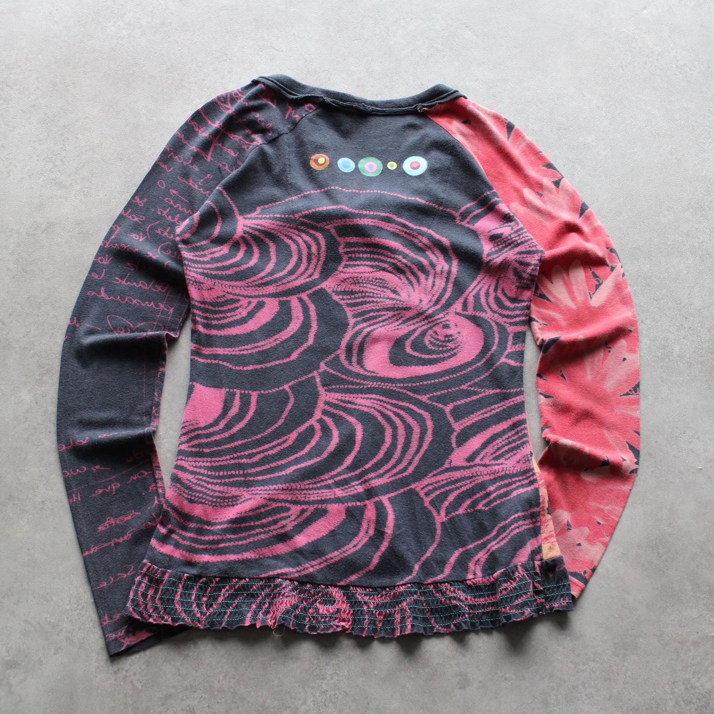 Desigual Floral & Script Print Long-Sleeve Top – Multicolor (Woman-S)