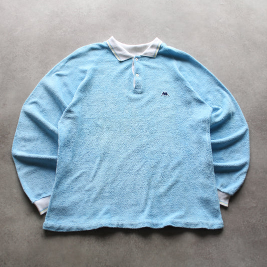 Robe di Kappa Light Blue Terry Polo Long-Sleeve – Retro Style (Man-M)