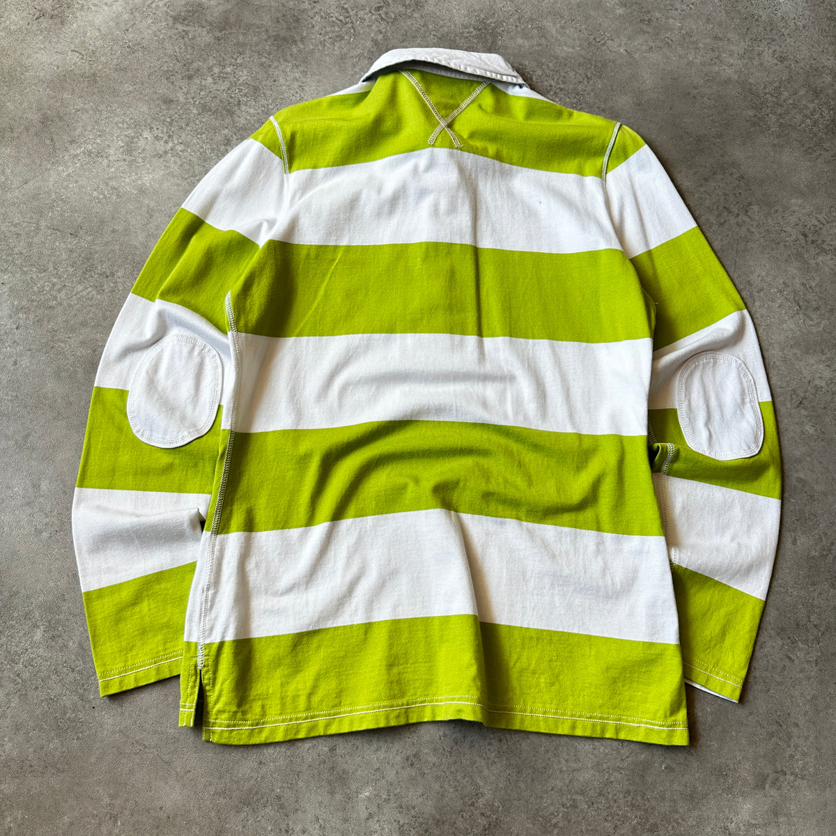 Tommy Hilfiger Green & White Striped Rugby Polo XL