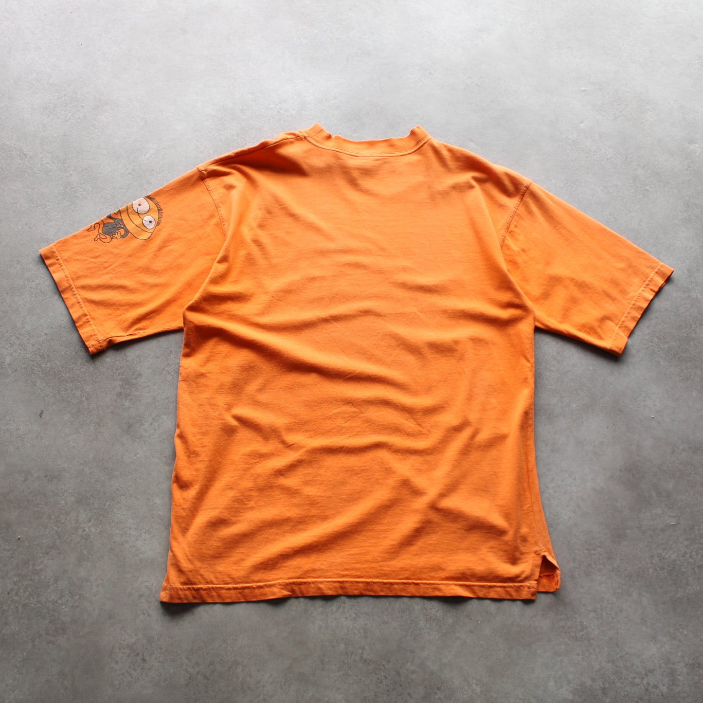 Vintage Cartoon Graphic T-Shirt – Orange, Summertime Print (Man-XL)