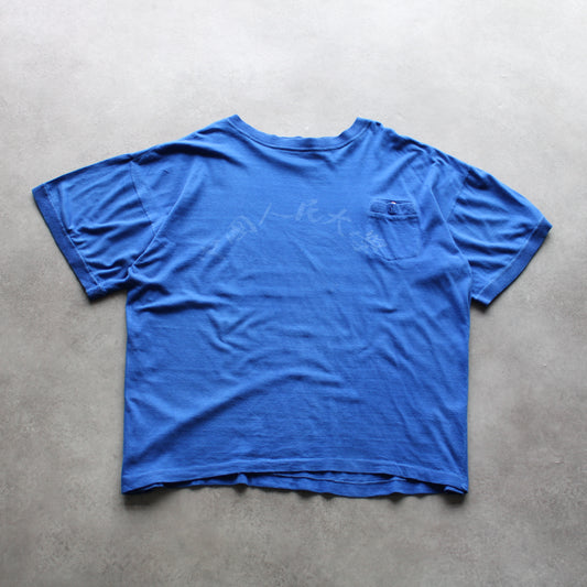 Project Blue Vintage T-Shirt – Blue, Pocket Detail (Man-L)