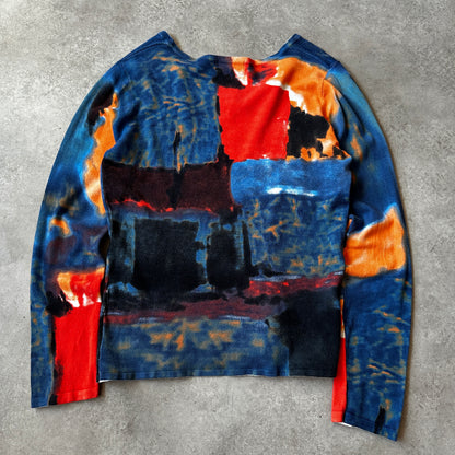 Ovanti Abstract Horse Graphic Long Sleeve Knit L