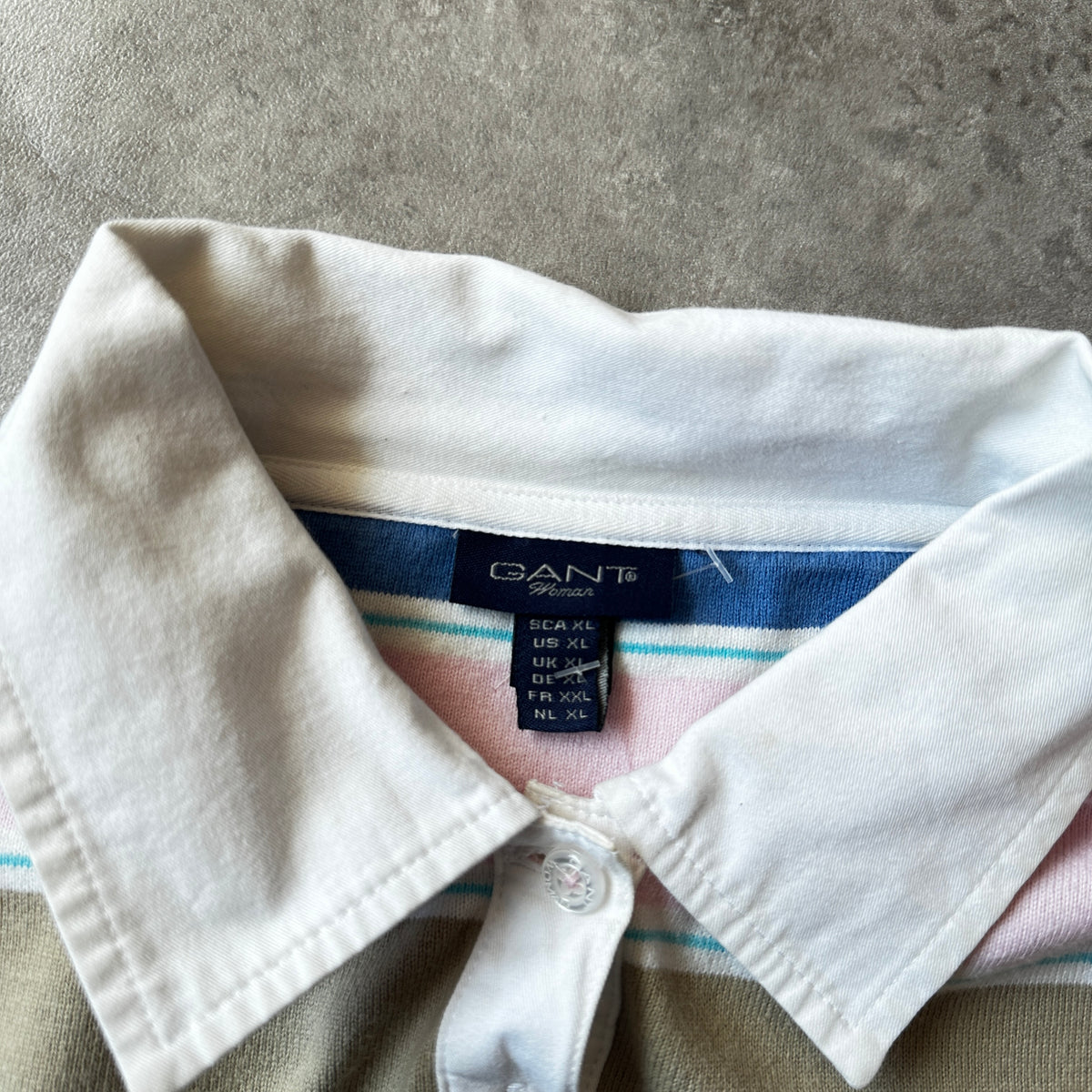 Gant Pastels Striped Long Sleeve Polo Shirt XL